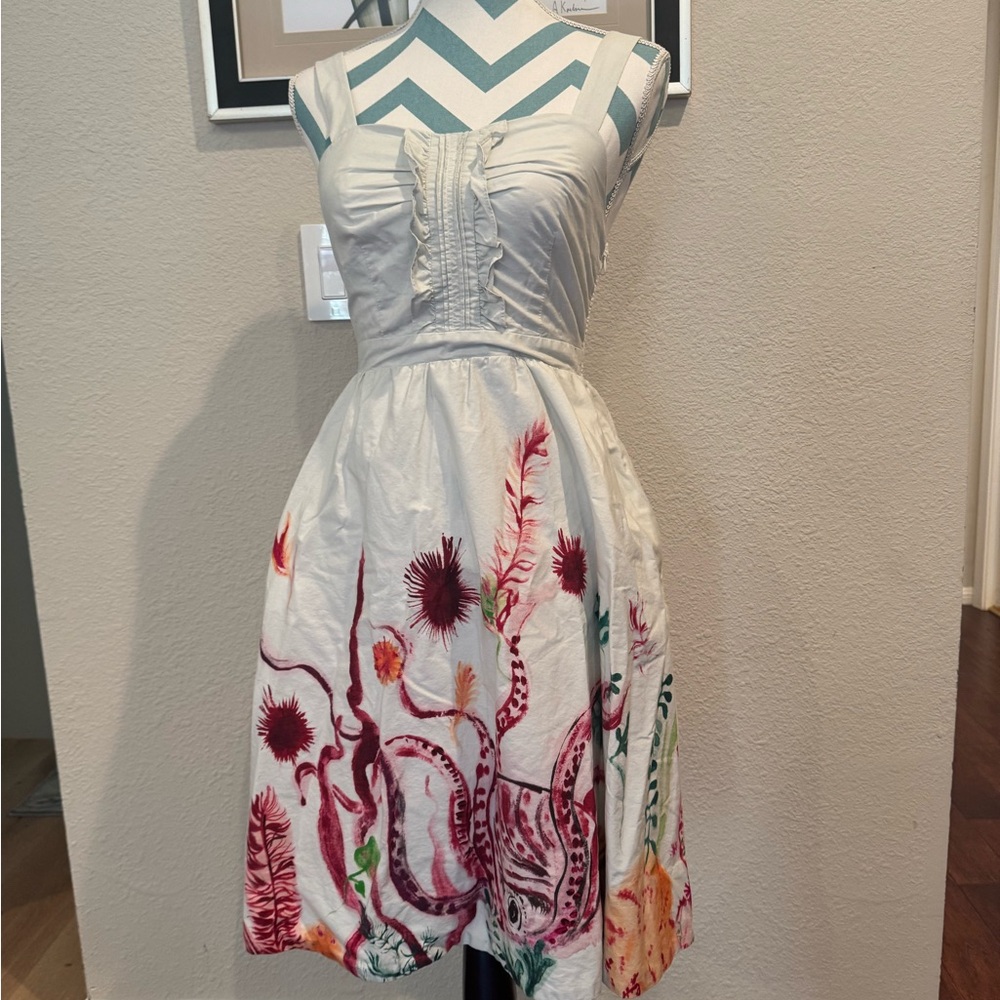Anthropologie Nathalie Lete Paris summer smocked Octopus Dress